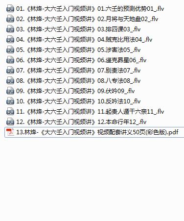 林烽大六壬入门视频讲解12集+配套讲义