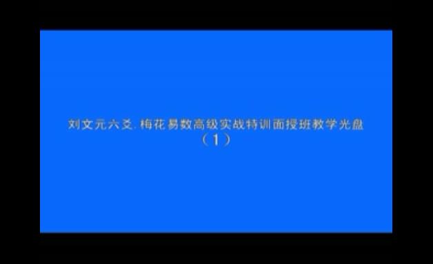 刘文元2008年梅花易数六爻高级实战特训面授班录像83个视频