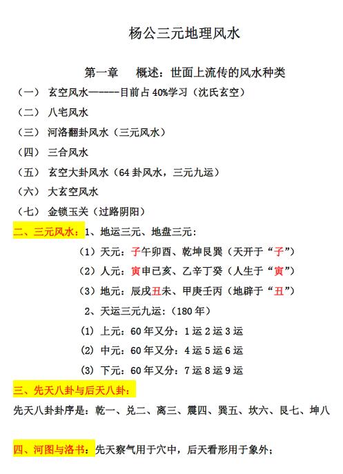 杨公三元三僚祖传刘国胜弟子廖公彰面授讲义 全是绝招 99页