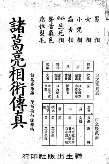 《诸葛亮相术传真》