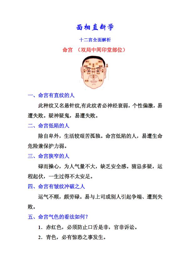 《面相直断学 十二宫全面解析》