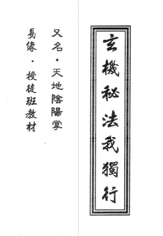 易缘《玄机秘法我独行(又名天地阴阳掌)》