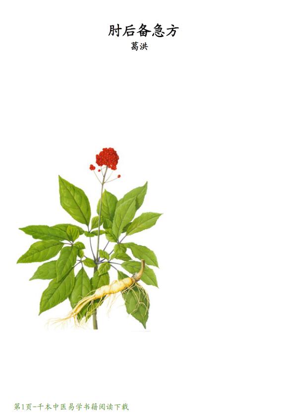 葛洪《肘后备急方》