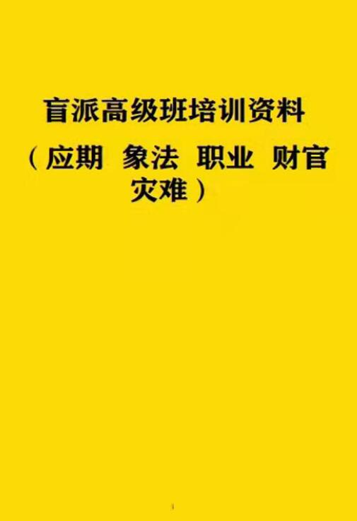 段建业《盲派高级班培训资料》（应期、象法、职业、财官、灾难）219页