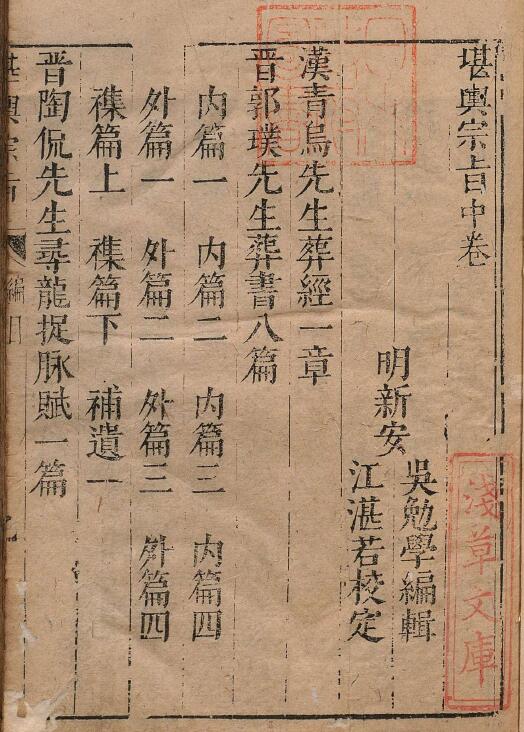 风水古籍《堪舆宗旨》中卷（含葬经.葬书.寻龙捉脉赋.发微.囊金.雪心赋等）