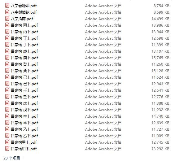 吕家恂八字电子书籍23册