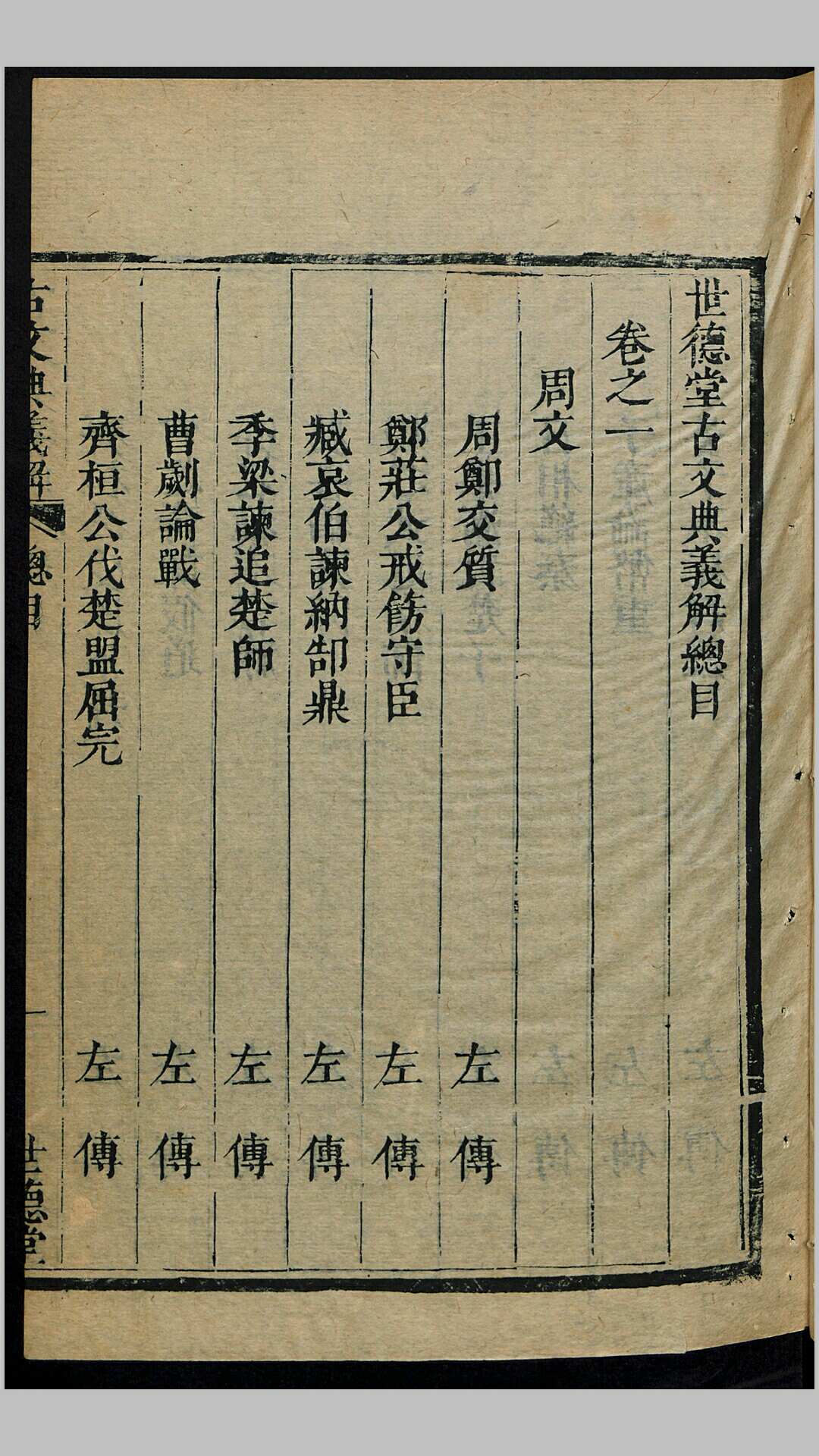 世德堂古文典义解6卷.清.章禹功选评.清康熙26年世德堂刊本