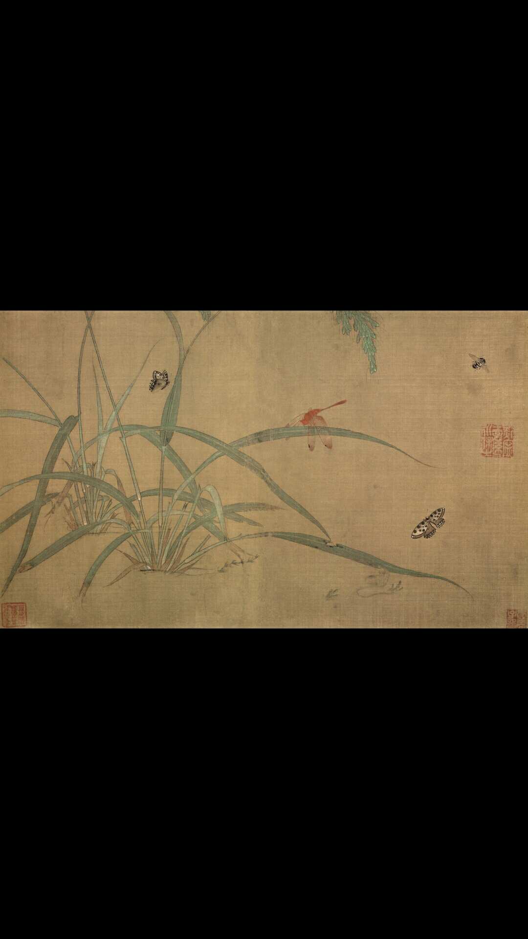 南宋 吴炳嘉 禾草虫图27.3x 45