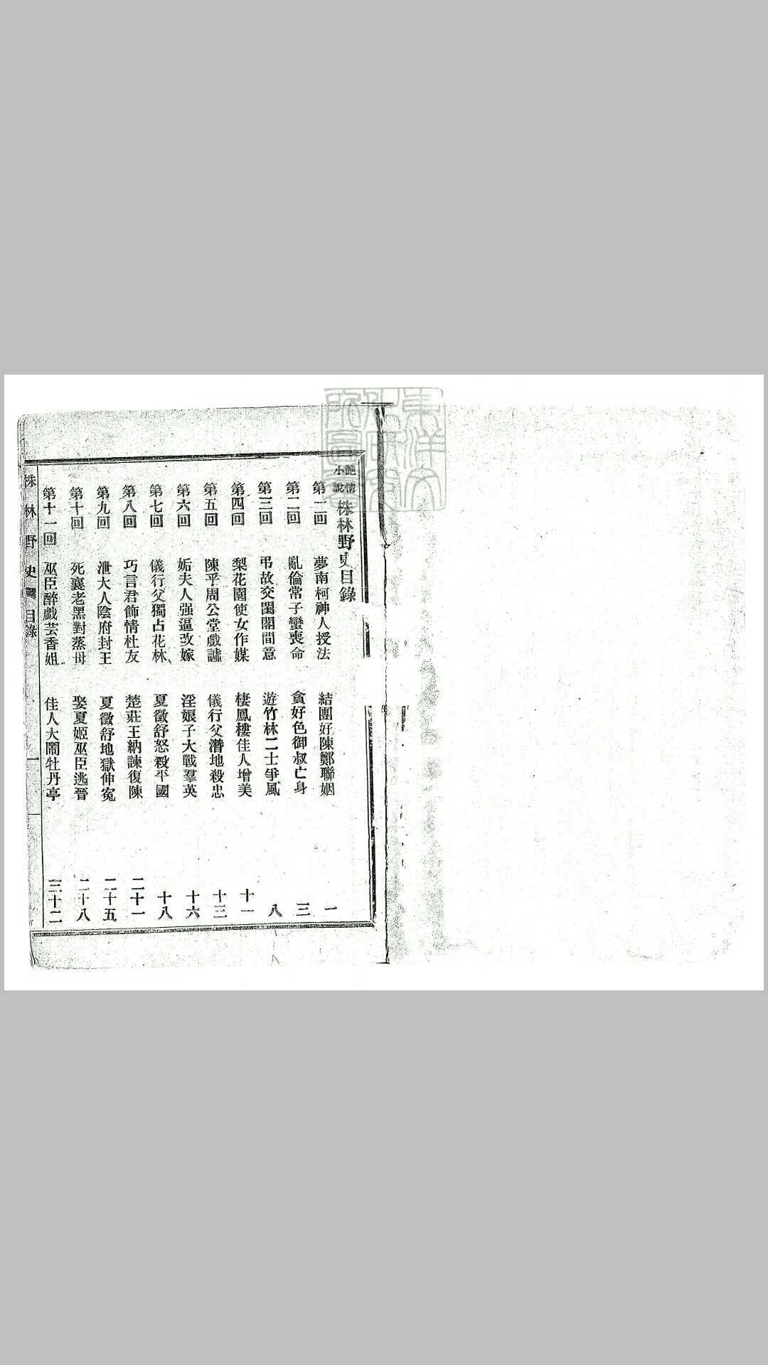 株林野史十六回　民国六年上海新書林排印本