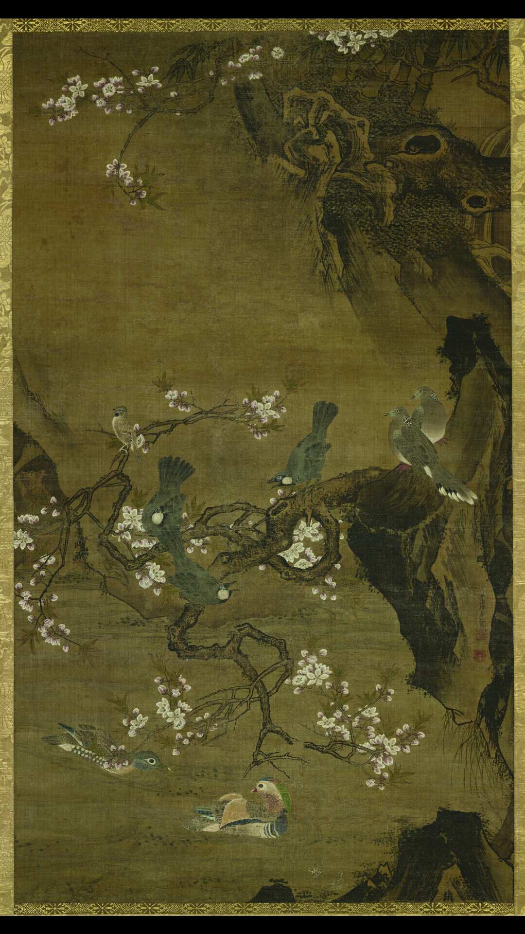 明 吕纪 四季花鸟图春