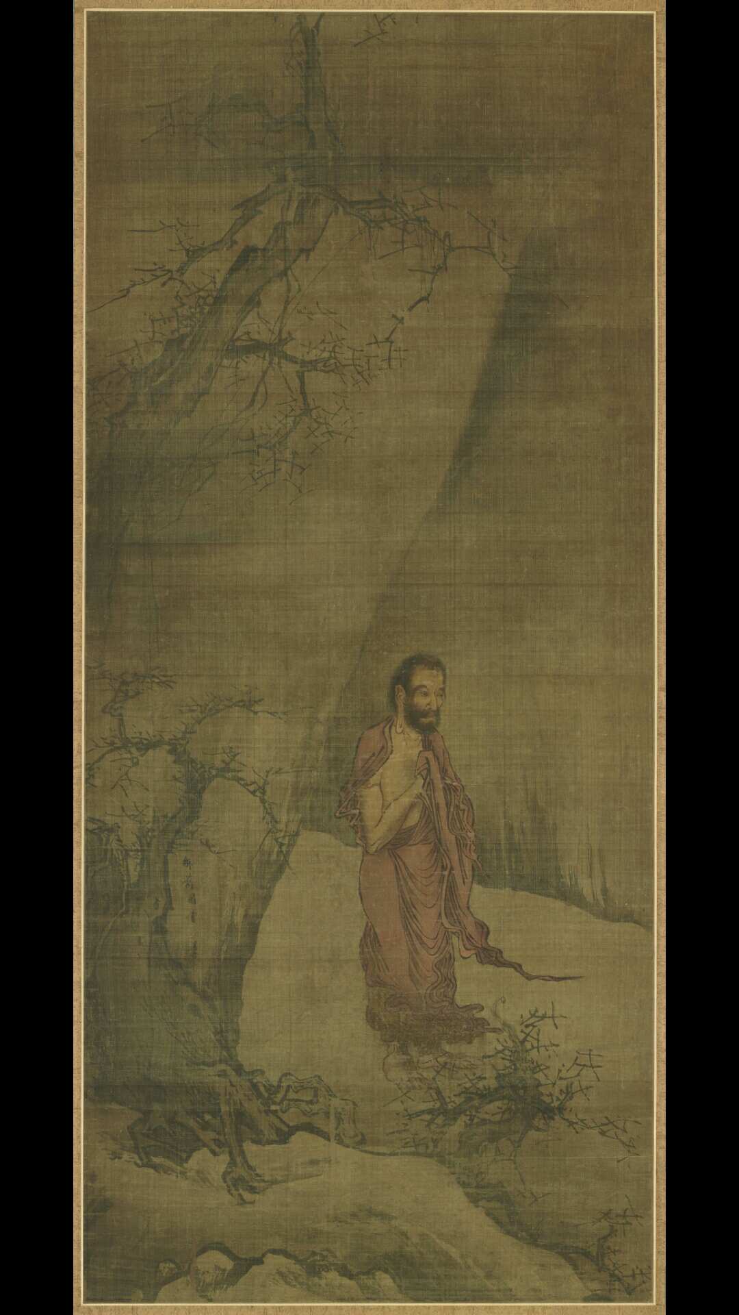 宋 梁楷 出山释迦图轴绢本