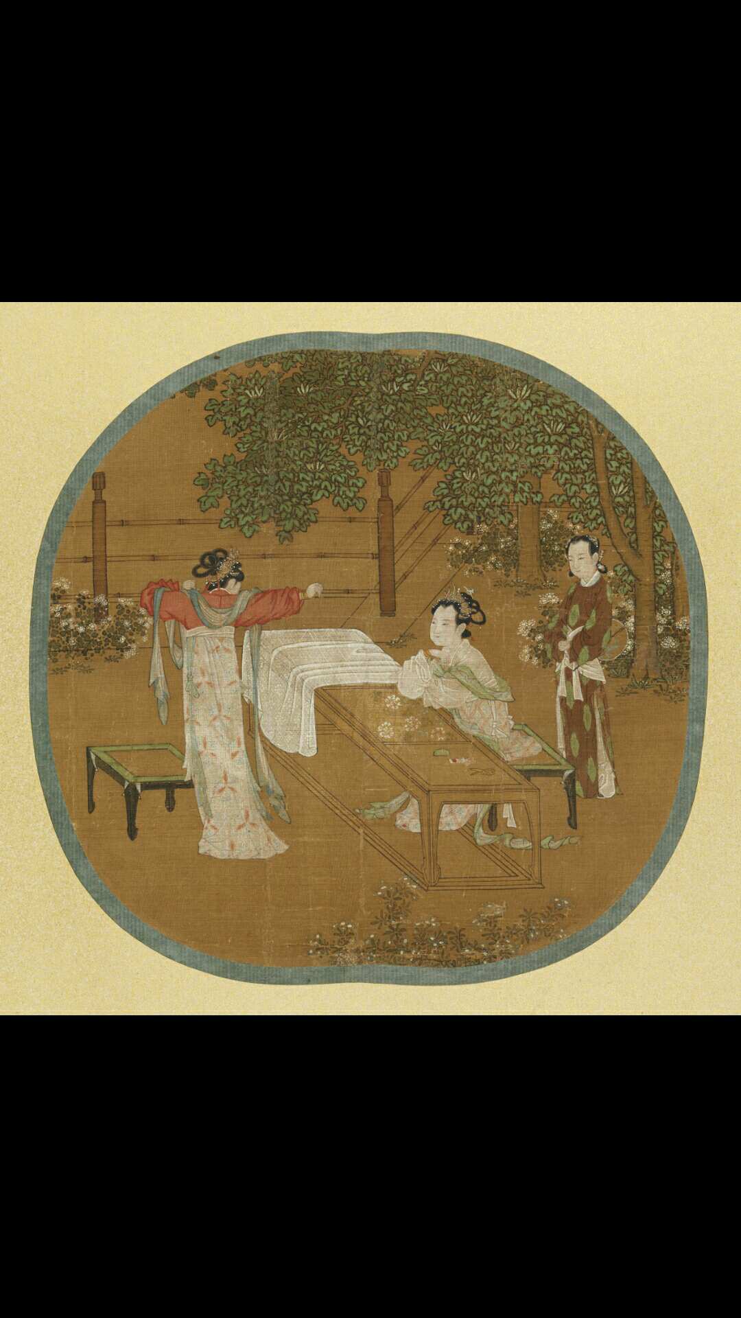 南宋 刘松年 宫女图绢本着色24.4×25