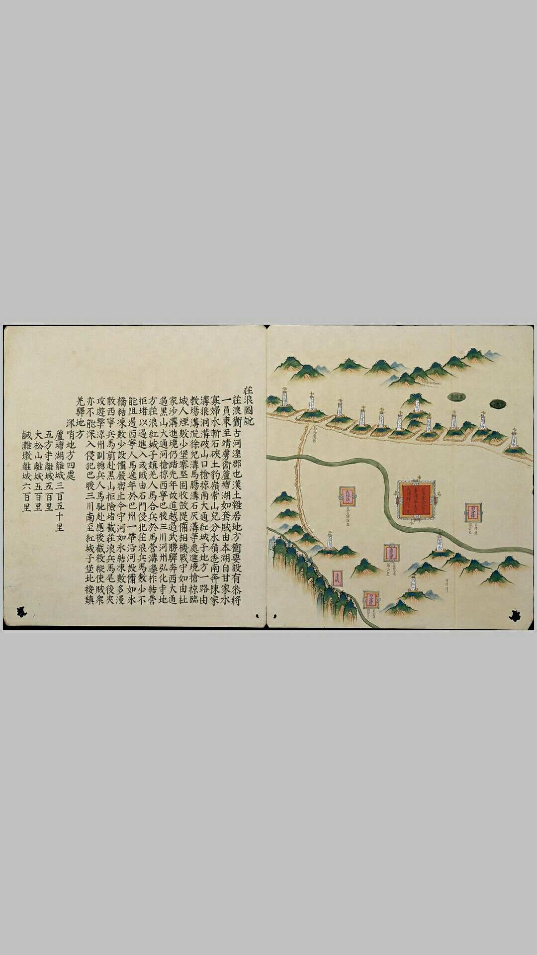 甘肃镇战守图略.附西域土地人物.明嘉靖时期纸本彩绘.台北故宫博物院藏