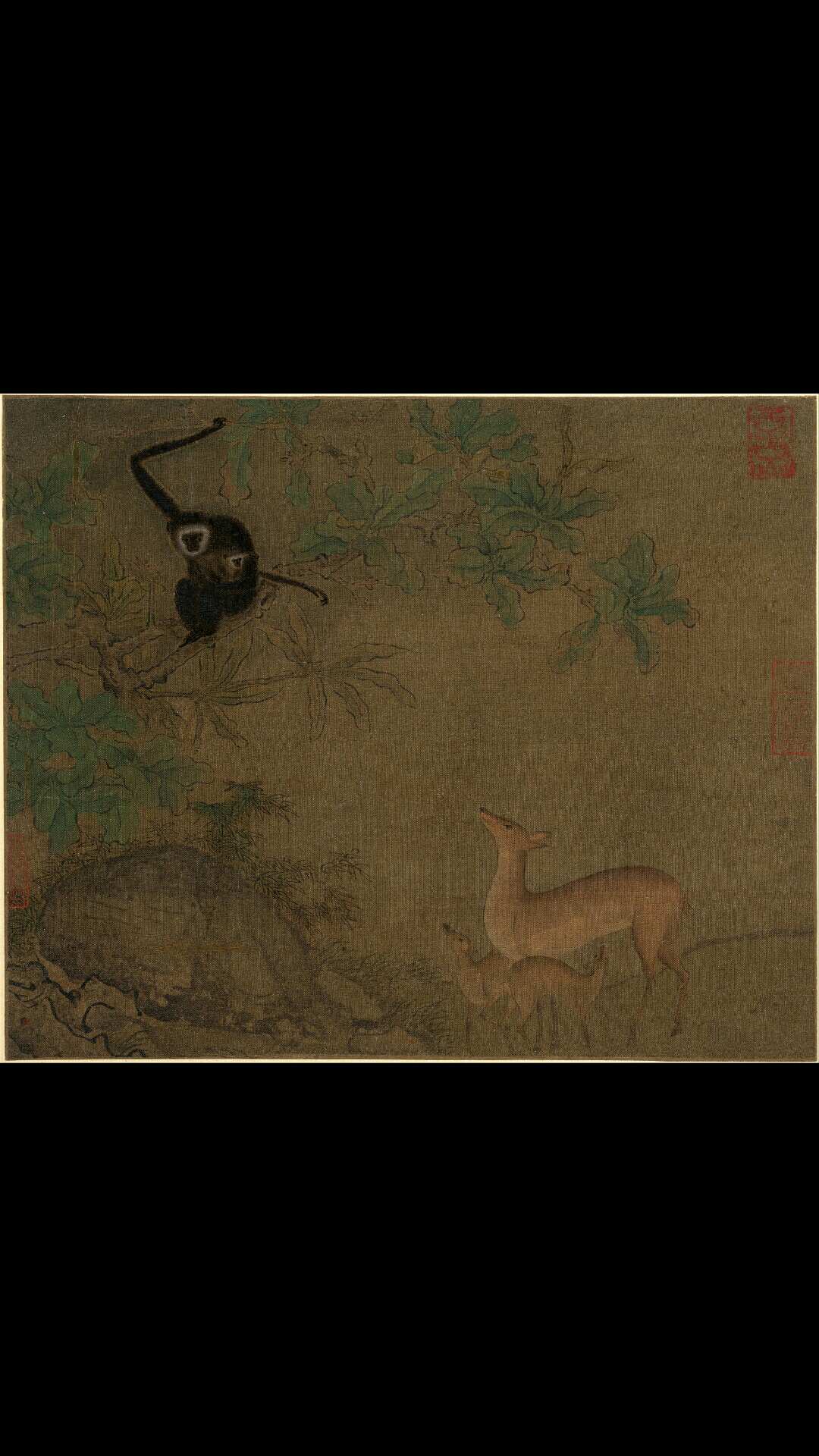 明 佚名 猴鹿图27×33