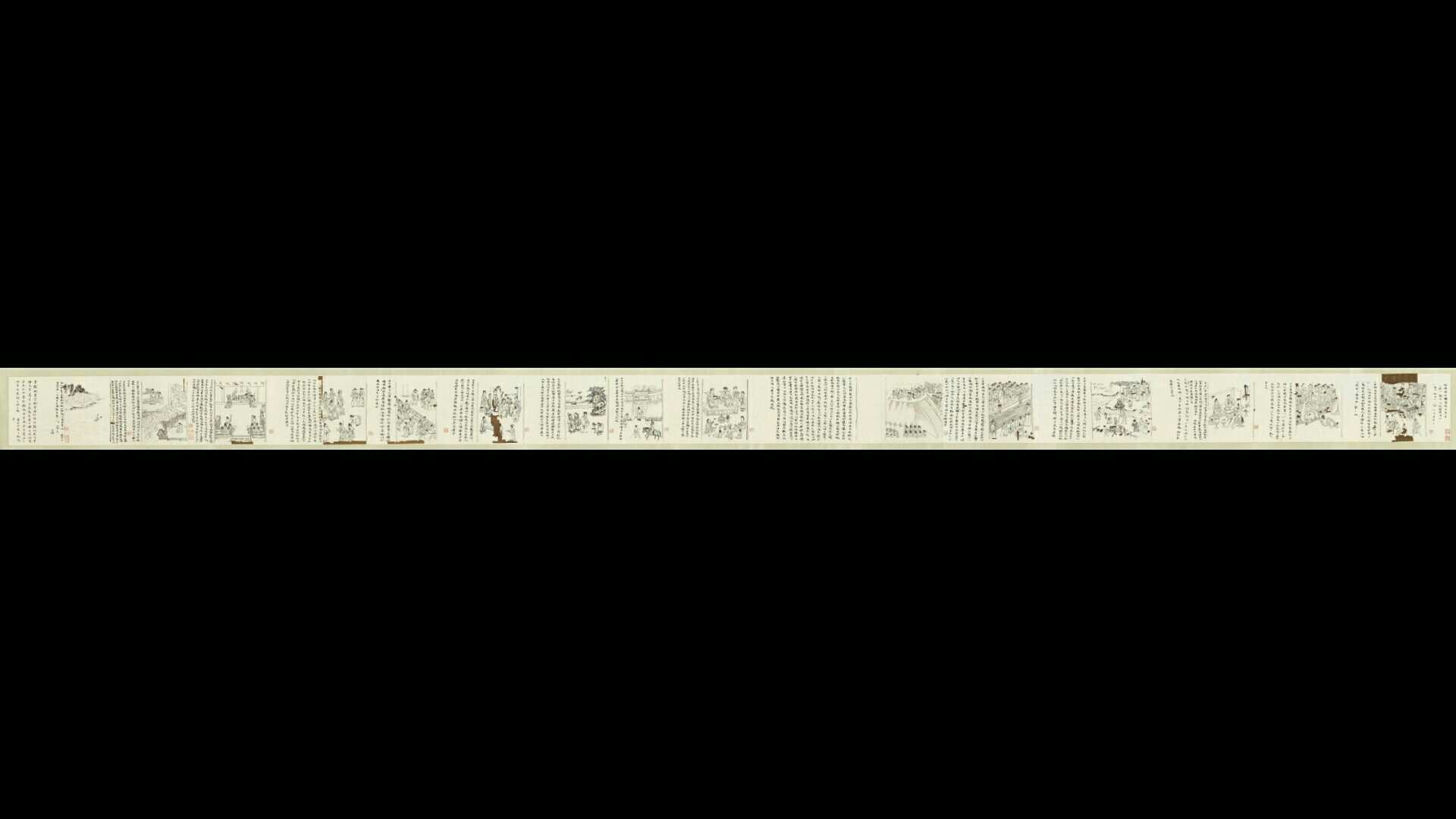 北宋 李公麟 孝经图卷(白描图)绢本21.9×475