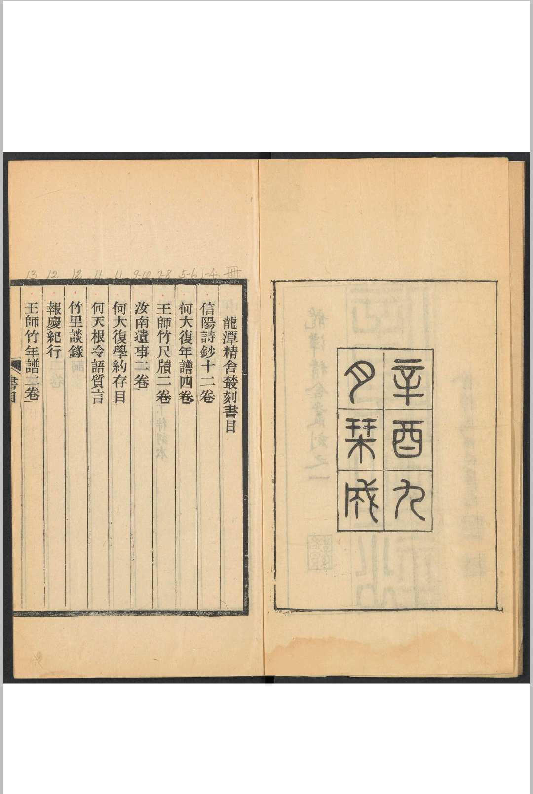 龙谭精舍丛刻 刘海涵编辑 信阳刘氏, 民国1025年