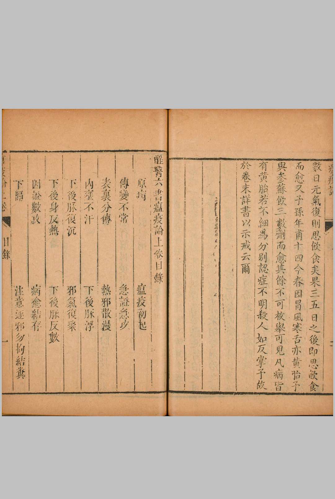 瘟疫论.上下卷.附补遗.明.吴有性著.清乾隆时期天都黄晟校刊醒医六书本