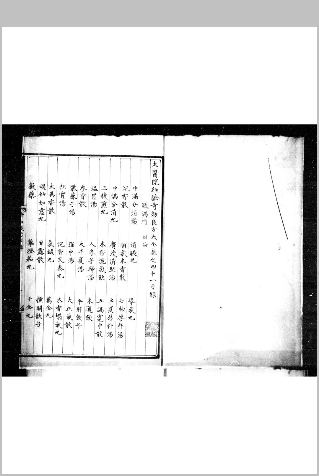 太医院经验奇效良方大全  存卷4169 (明)方贤撰 明朱丝栏精钞本