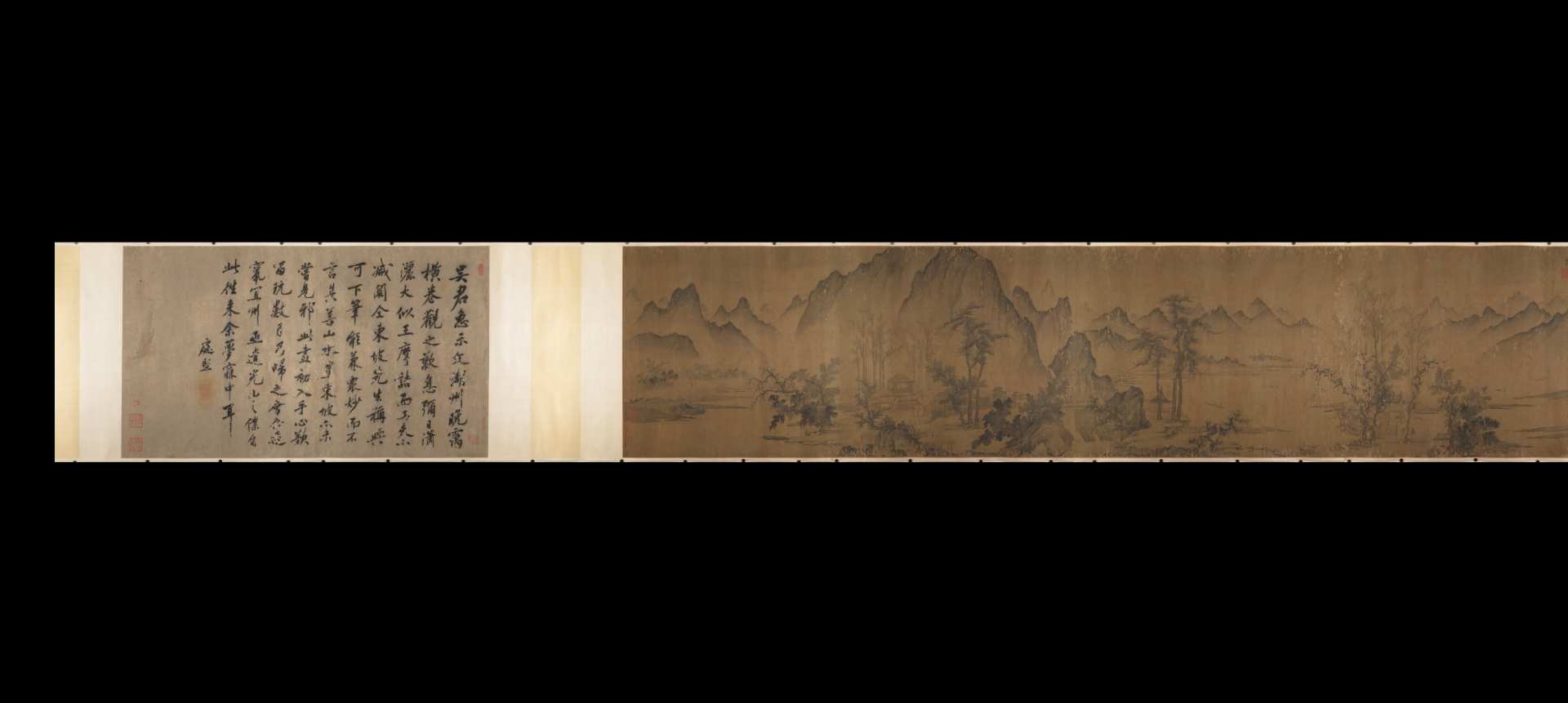 宋 文同 晚霭横卷图 30.2×216