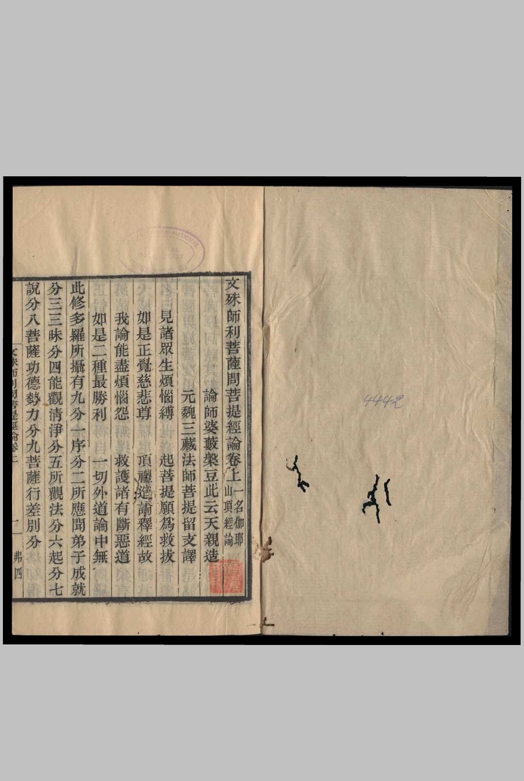 文殊师利菩萨问菩提经论  2卷  菩提留支译