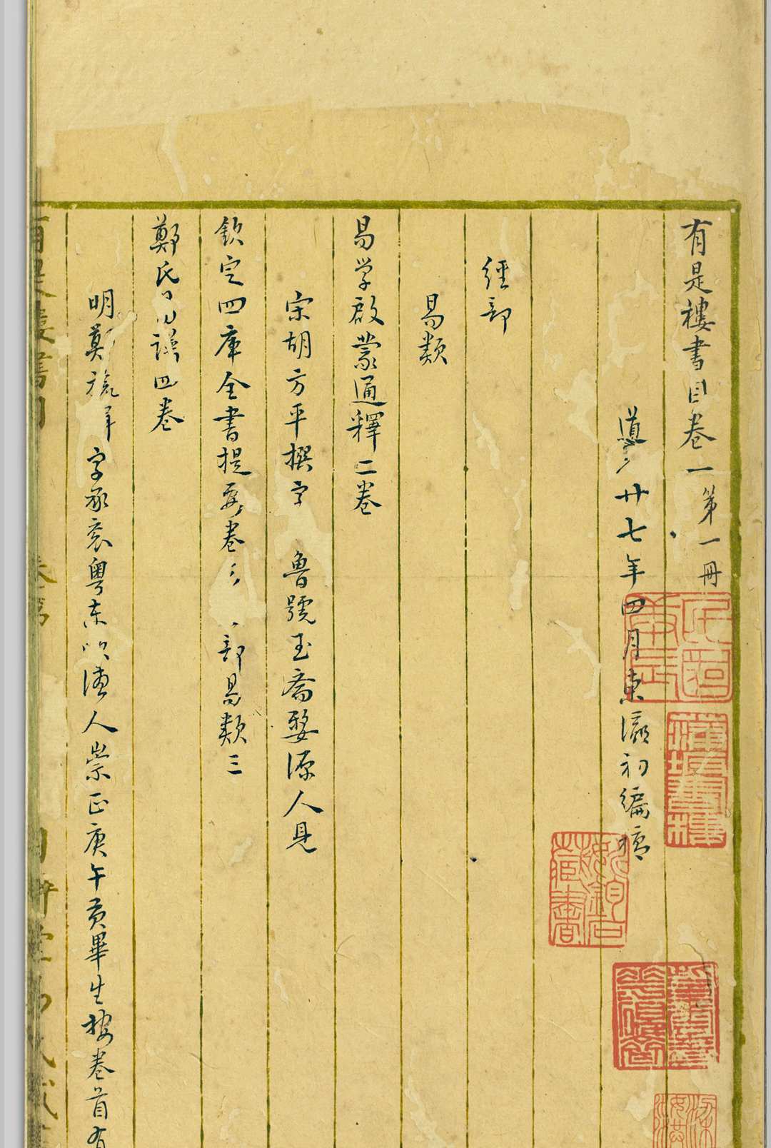 有是楼书目 四卷 阮宽然 清道光27年[1847]
