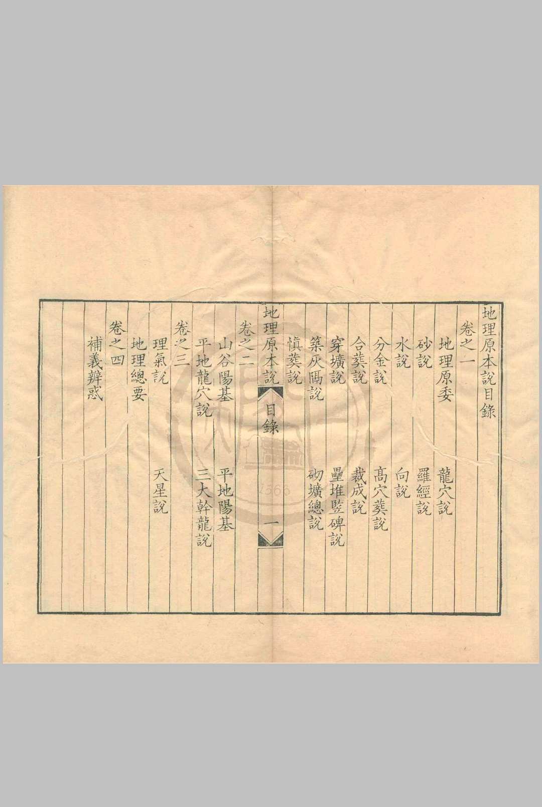 曹安峰地理原本说 四卷