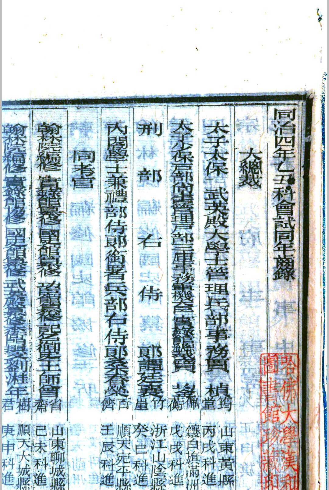 会试同年齿录 (同治4年乙丑科)