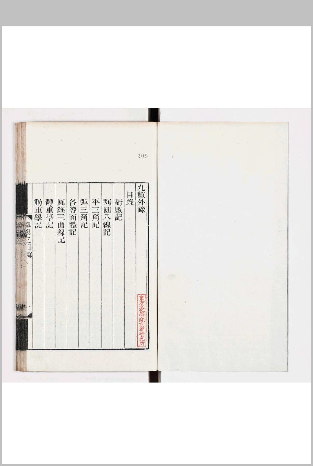 九数外录 一卷
