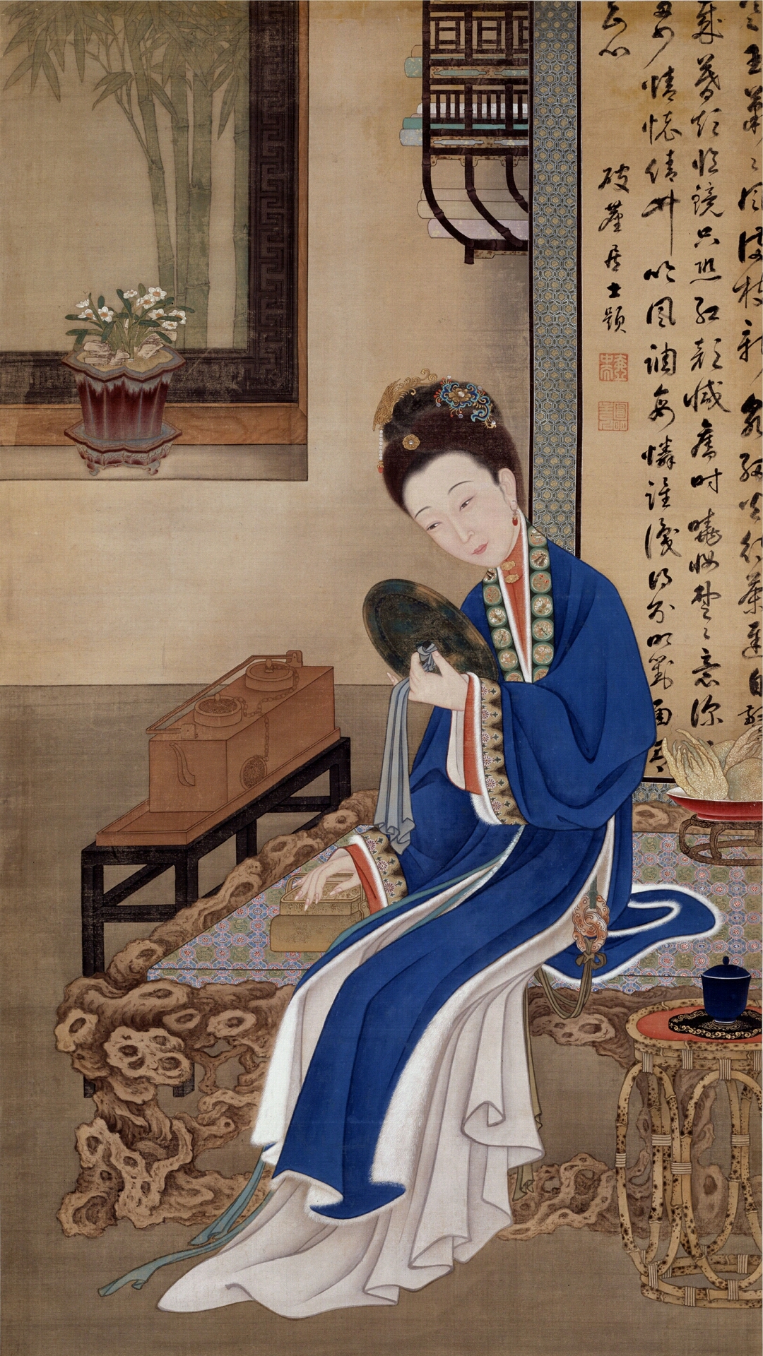 胤禛美人图.雍正十二美人图.十二帧.清代绢本设色.故宫博物院藏
