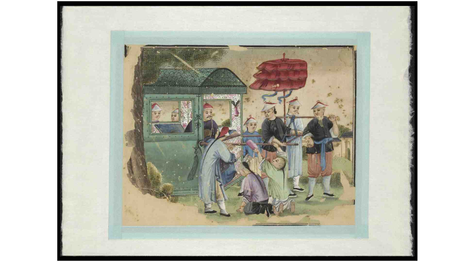清代刑罚图.35幅.通草画.19世纪