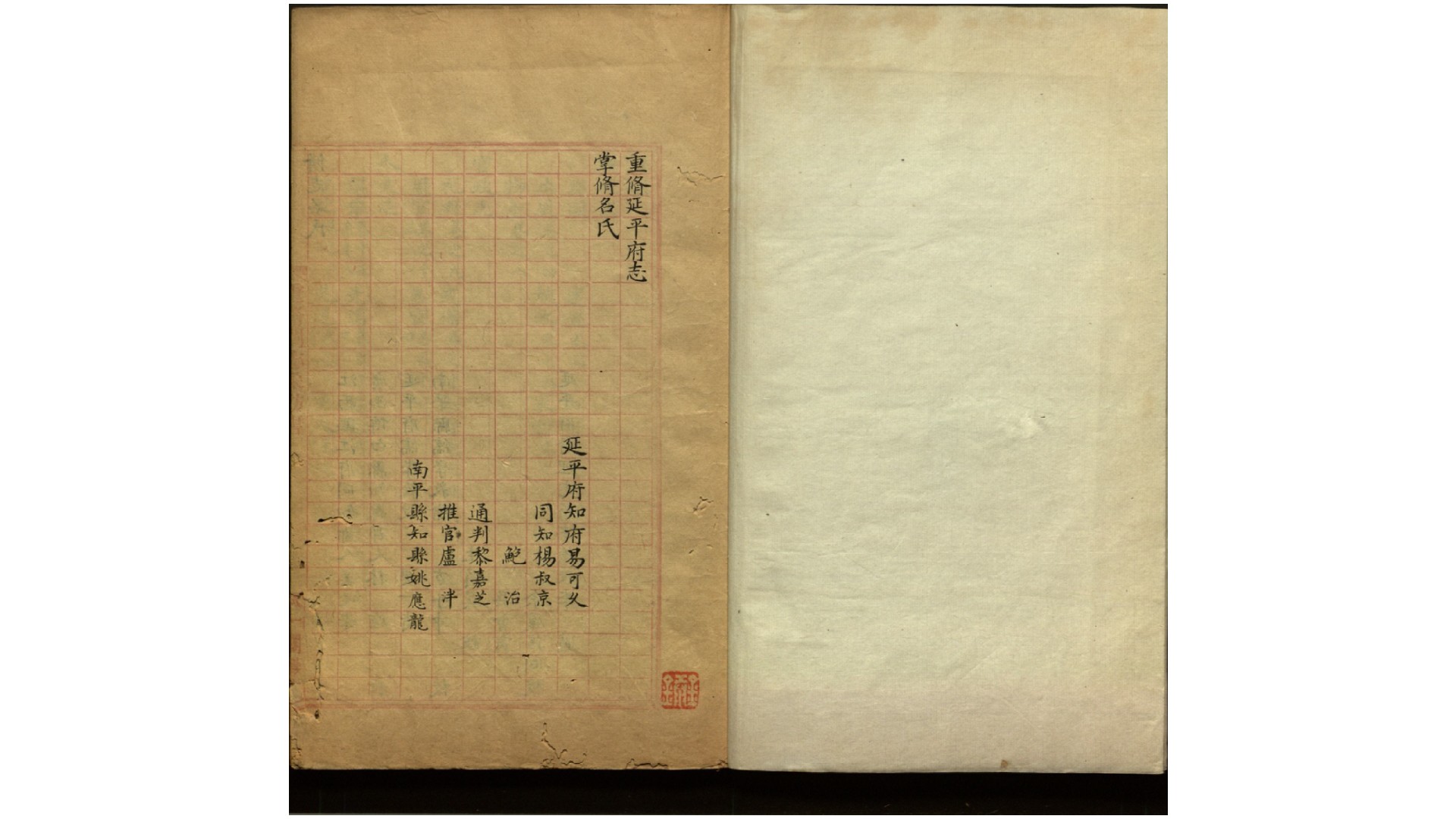 万历延平府志34卷.明.易可久纂.钞本