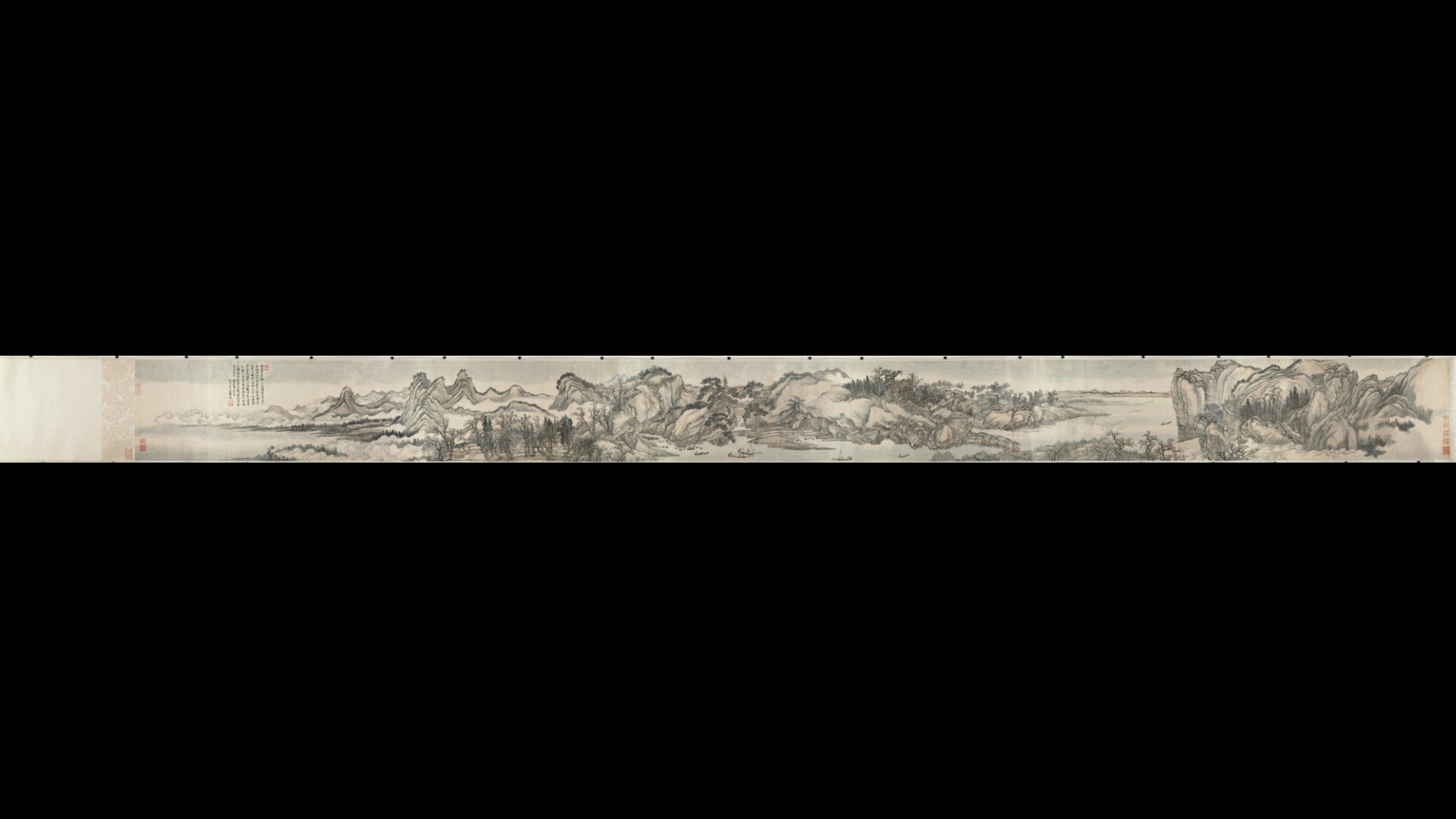 清 王翚 仿巨然燕文贵二家山水卷31.1×402.3cm