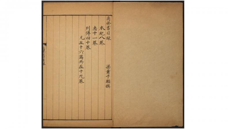 南齐书59卷.梁.萧子显撰 明万历33年北京国子监刊本