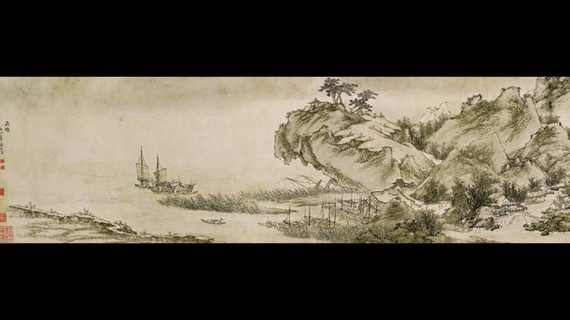 清 吴宏 燕子矶莫愁湖二景图(全卷) 纸本30X486