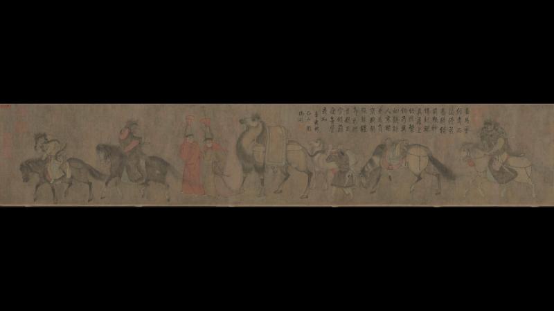 五代 (旧传胡环)番骑图  (二)绢本26.2×143