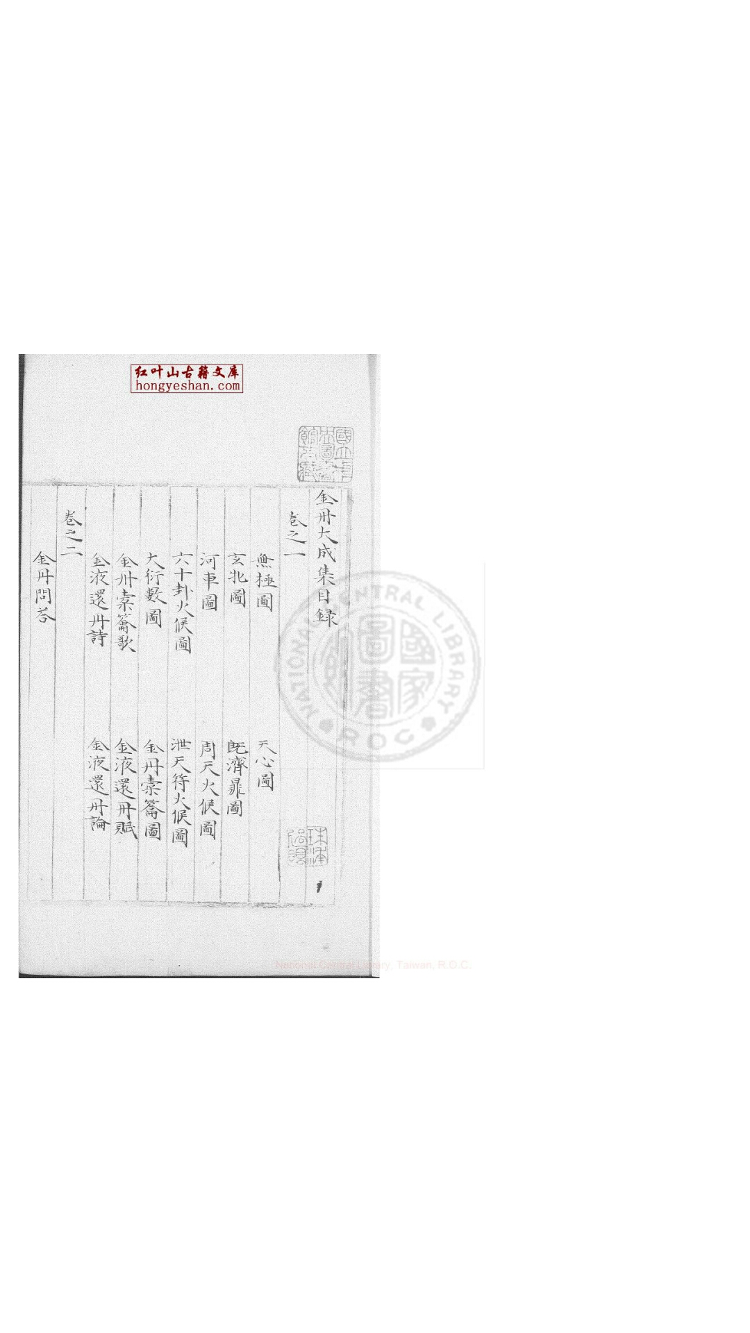 金丹大成集 五卷 ( 元 )萧廷芝述 蓝格旧钞本