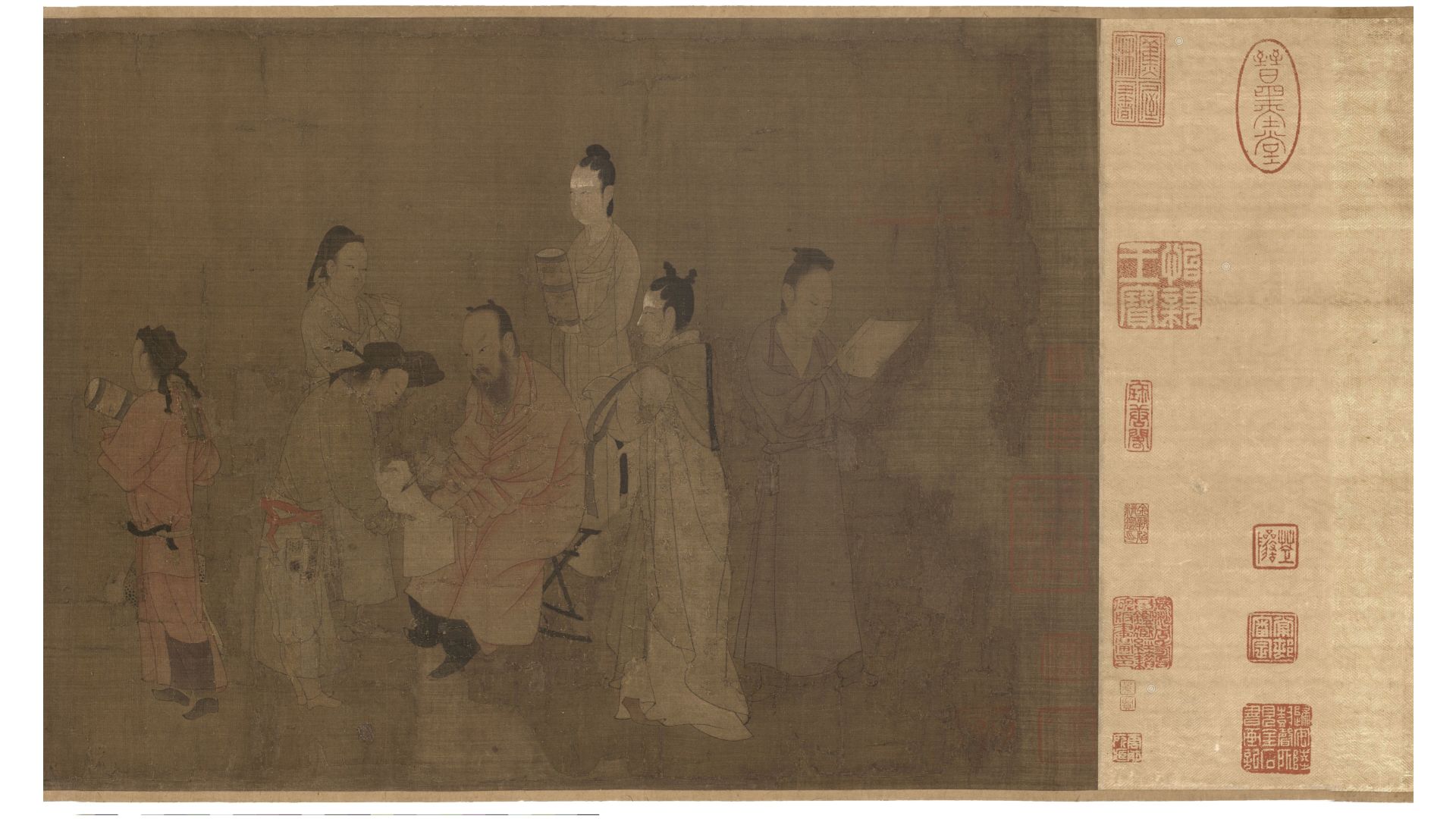 北齐校书图.北齐.杨子华绘.高清.注释.美国波士顿美术馆藏.宋摹本