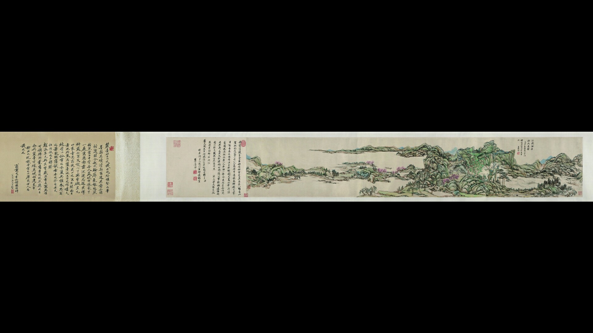 清 王原祁 江上垂纶图(全卷)纸本25×169