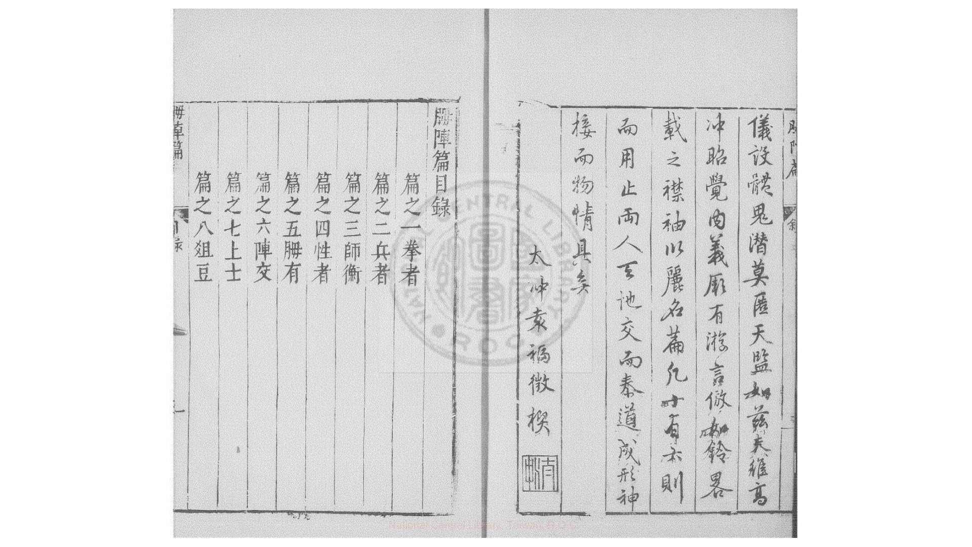 拇阵篇  一卷  (明)袁福徵撰  明万历年间金陵荆山书林刊本